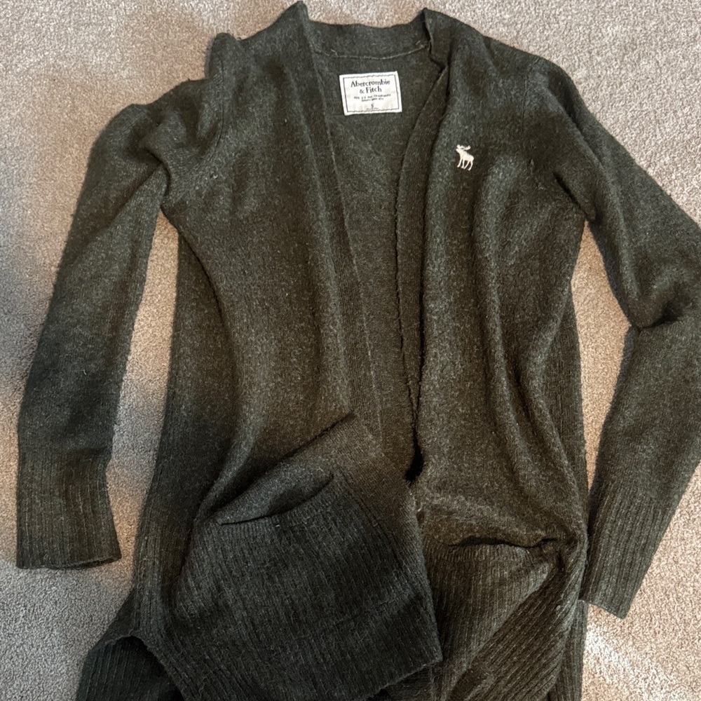 Abercrombie & Fitch Hunter Green Duster Cardigan